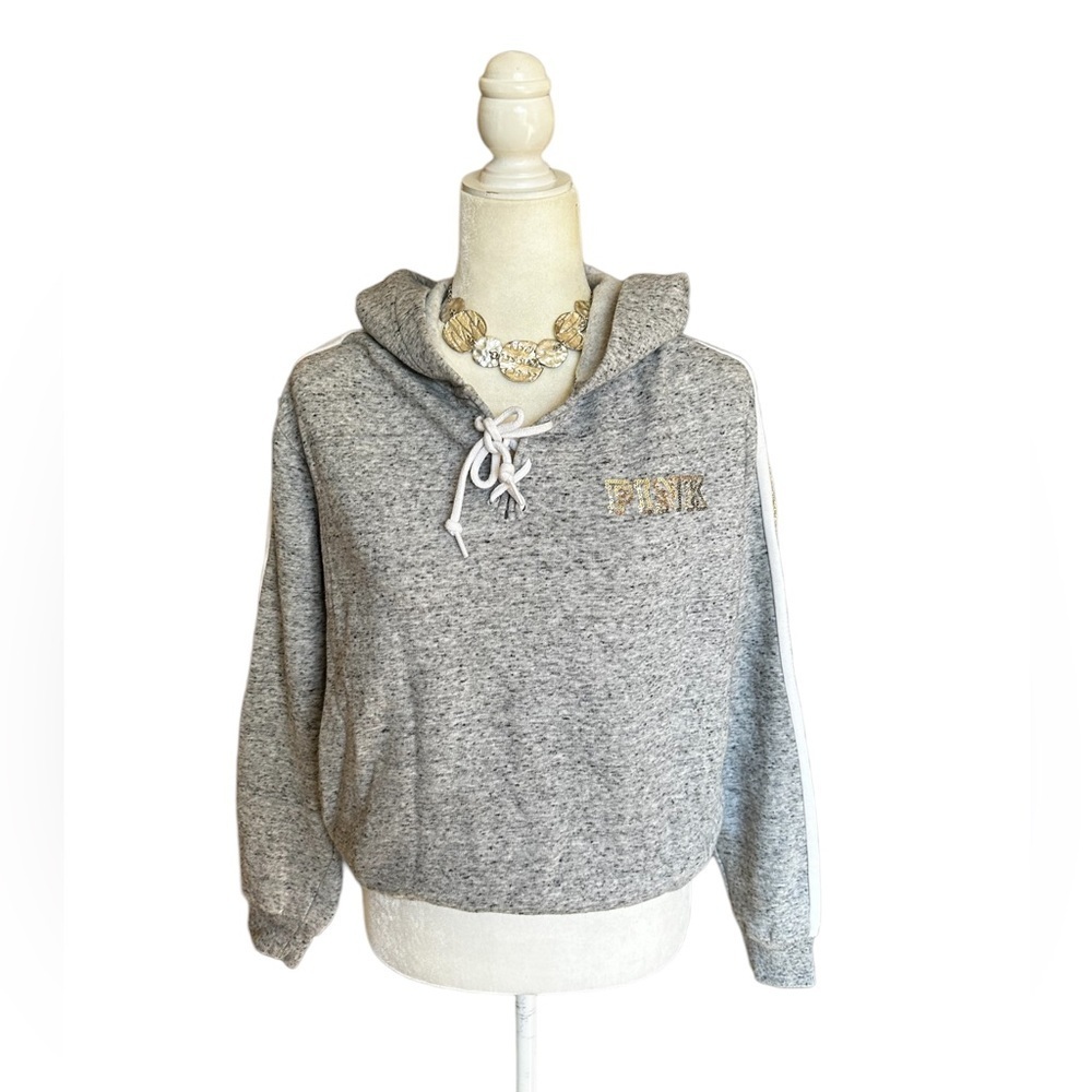 🤩 VS Sequin Logo & Roses Hoodie Sweatshirt - Picture 4 of 10